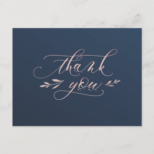 Navy und Pink Folies Danke Postcard Einladungspostkarte (Vorderseite)