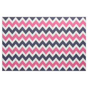 Navy und Pink Moderne Zickzack große Größe Stoff