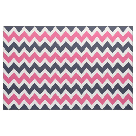 Navy und Pink Moderne Zickzack große Größe Stoff (Yard (91,4 cm))