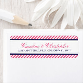 Navy und Pink Nautical Wedding Rücksendeadresse
