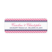 Navy und Pink Nautical Wedding Rücksendeadresse (Vorne)