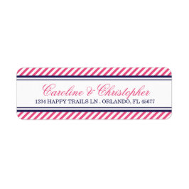Navy und Pink Nautical Wedding Rücksendeadresse