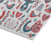 Navy und Red Christmas Scandinavian Folk Art Schneidebrett (Ecke)