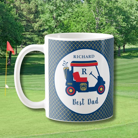Navy und Red Golf Best Vater Personalisiert Kaffeetasse