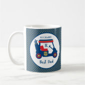 Navy und Red Golf Best Vater Personalisiert Kaffeetasse (Links)