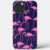 Navy und rosa Flamingo Muster Case-Mate iPhone Hülle (Rückseite)