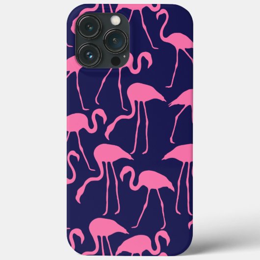 Navy und rosa Flamingo Muster Case-Mate iPhone Hülle (Rückseite)