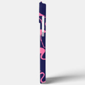 Navy und rosa Flamingo Muster Case-Mate iPhone Hülle (Rückseite / Links)