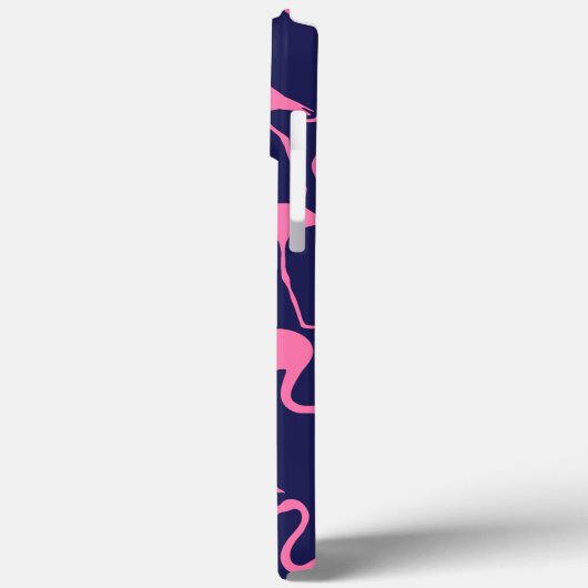Navy und rosa Flamingo Muster Case-Mate iPhone Hülle (Rückseite / Links)