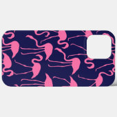Navy und rosa Flamingo Muster Case-Mate iPhone Hülle (Rückseite (Horizontal))