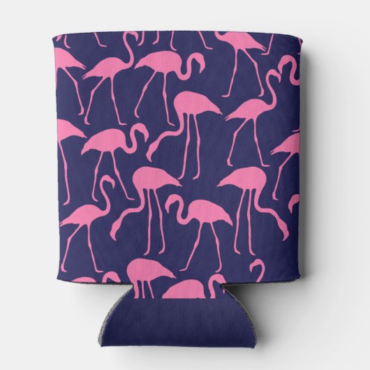 Navy und rosa Flamingo Muster Dosenkühler (Rückseite)