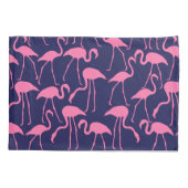 Navy und rosa Flamingo Muster Kissenbezug (Rückseite)