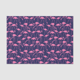 Navy und rosa Flamingo Muster Seidenpapier