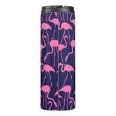 Navy und rosa Flamingo Muster Thermosbecher (Rückseite)