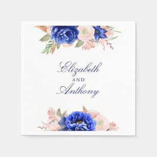Navy und Rosa Floral Serviette