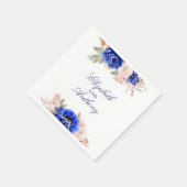 Navy und Rosa Floral Serviette (Ecke)