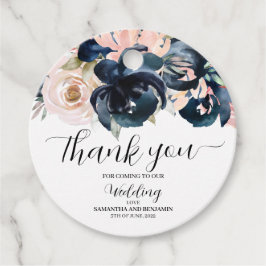 Navy und Rosa Gastgeschenk Hochzeit Tag. Geschenkanhänger