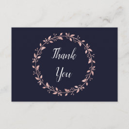 Navy und Rose Gold Dank Karte