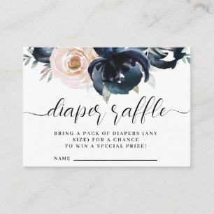 Navy und rot rosa Windel Gewinnspiel Verlosungskar Begleitkarte