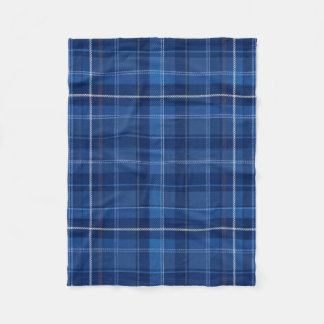 Navy- und Royalblau-Karomuster Fleecedecke
