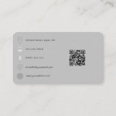 Navy und Silber-Achat-Edelstein QR-Code Visitenkarte (Rückseite)