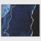 Navy und Silber Achat Geschenkpapier (Flach)