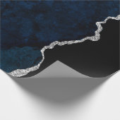 Navy und Silber Achat Geschenkpapier (Ecke)