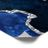Navy und Silver Agate 16 . Geburtstag Willkommen Poster (Ecke)