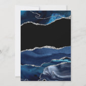 Navy und Silver Agate Engagement Party Einladung (Rückseite)