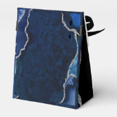 Navy und Silver Agate Wedding Vielen Dank Geschenkschachtel (Rückseite)