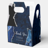 Navy und Silver Agate Wedding Vielen Dank Geschenkschachtel (Geöffnet)