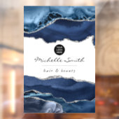 Navy und Silver Agate Wertvoll Stone Corporate Fensteraufkleber (Blatt 2)