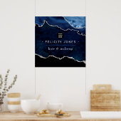 Navy und Silver Agate Wertvoll Stone Corporate Poster (Küche)