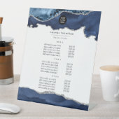 Navy und Silver Agate Wertvoll Stone Corporate Sockelschild (In Situ)