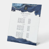 Navy und Silver Agate Wertvoll Stone Corporate Sockelschild (Vorderseite)