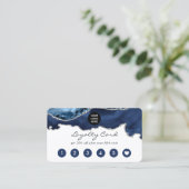 Navy und Silver Agate Wertvoll Stone Corporate Treuekarte (Stehend Vorderseite)