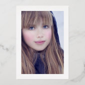 Navy und Silver Birthday Kiss Lips Folieneinladung (Rückseite)