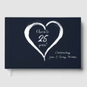 Navy und Silver Cheers bis 25 Jahre Gästebuch (Vorderseite)