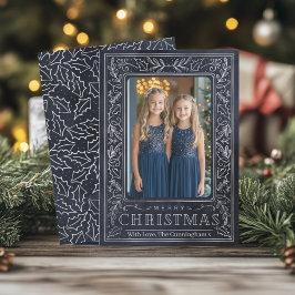 Navy und Silver Holiday Card Feiertagskarte