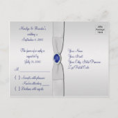 Navy und Silver R.S.V.P.-Karte Einladungspostkarte (Rückseite)