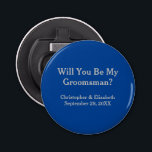 Navy und Silver werden Sie mein Trauzeuge sein Flaschenöffner<br><div class="desc">Eine tolle Möglichkeit,  um Ihre Freunde zu Ihren Trauzeugen und Trauzeuge fragen. Personalisieren Sie Ihre Nachricht und Ihre Namen und das Datum Ihrer Hochzeit.</div>