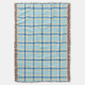 Navy und Sky Blue Tartan Kariert Decke (Vorderseite Vertikal)