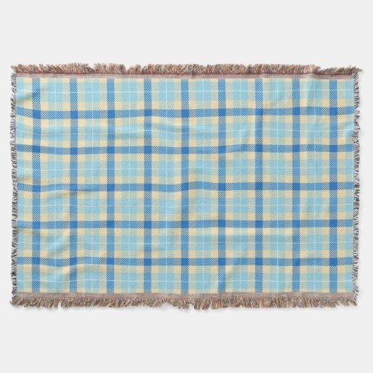 Navy und Sky Blue Tartan Kariert Decke (Vorderseite)