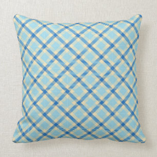 Navy und Sky Blue Tartan Karierter 2-Platz-Pilz Kissen