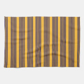 Navy und sonnige gelbe fünf Streifen Muster Geschirrtuch (Horizontal)