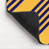 Navy und sonnige gelbe fünf Streifen Muster Mousepad (Ecke)
