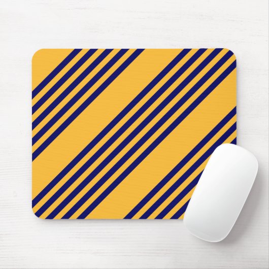 Navy und sonnige gelbe fünf Streifen Muster Mousepad (Mit Mouse)