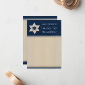 Navy und Tan Star von David Dankeschön Ihnen Noten Mitteilungskarte (Vorderseite/Rückseite Beispiel)