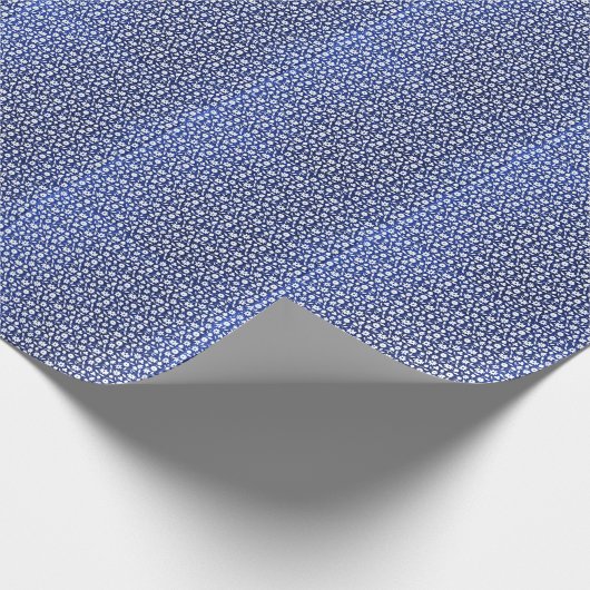 Navy und weiße Blumenmuster Geschenkpapier (Ecke)
