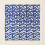 Navy und weiße Blumenmuster Schal<br><div class="desc">Navy blaue und weiße Blumenmuster.</div>